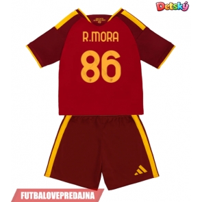 Lacne Dětský Futbalové dres AS Roma Rodrigo Mora #86 2026-27 Krátky Rukáv - Domáci (+ trenírky)